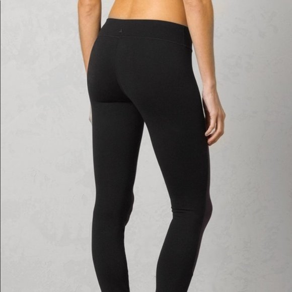 Prana Gabi Leggings Mid Rise Black Grey Panel Yoga Performance Size Small - Picture 5 of 11